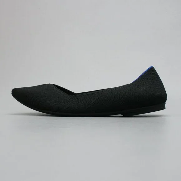 Rothy’s Ladies 9 The Point II Black Knit Pointed-toe Ballet Shoes Flats Loafers - Picture 2 of 12